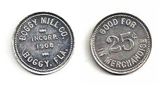 Boggy Mill Company 1908 Token